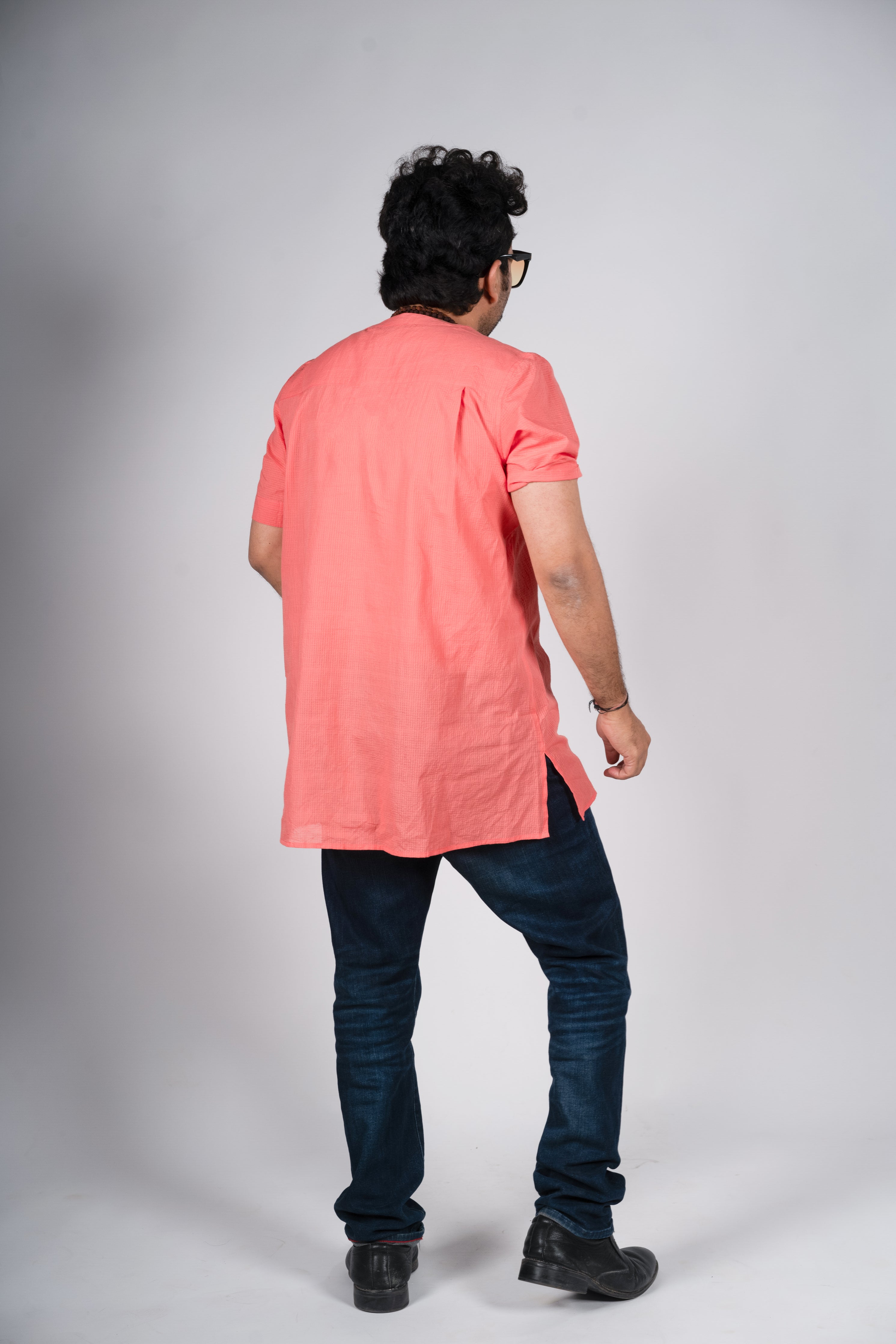 Orange Cotton Kurta