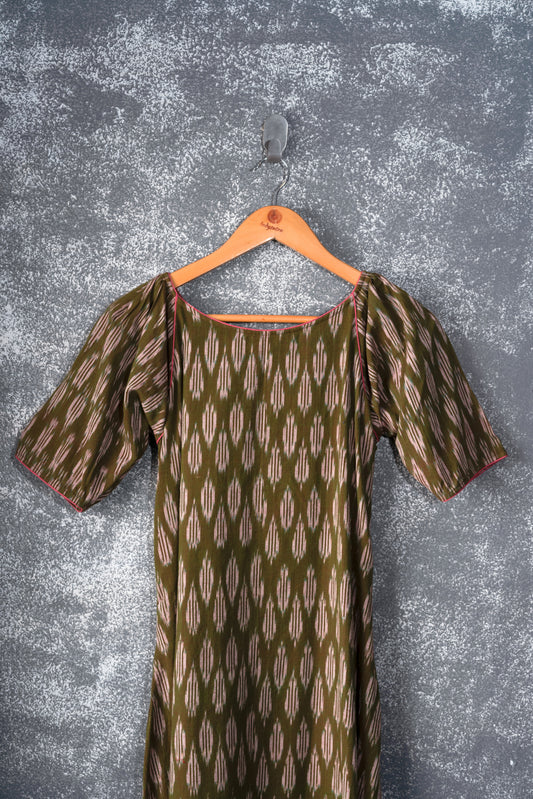 Green Ikat Dress - Mogra