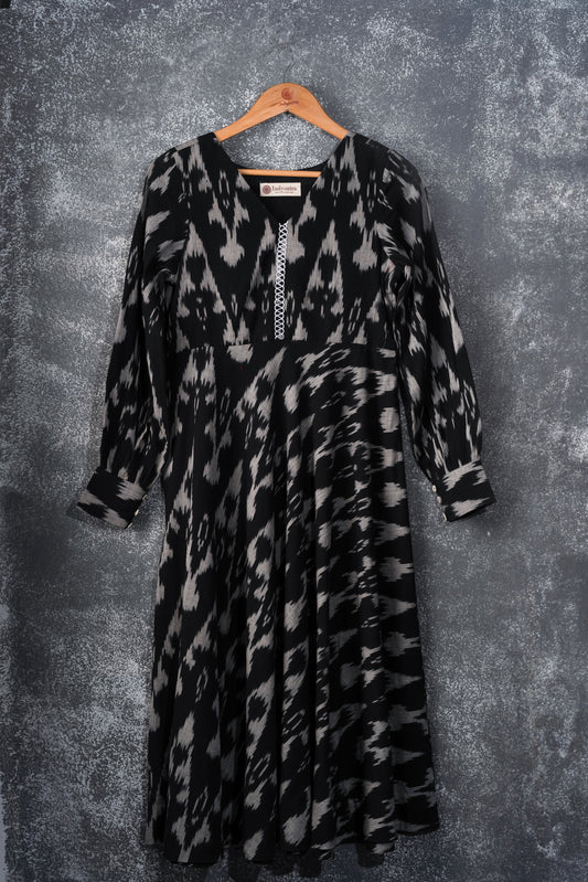 Black ikat Maxi Dress - Sophie