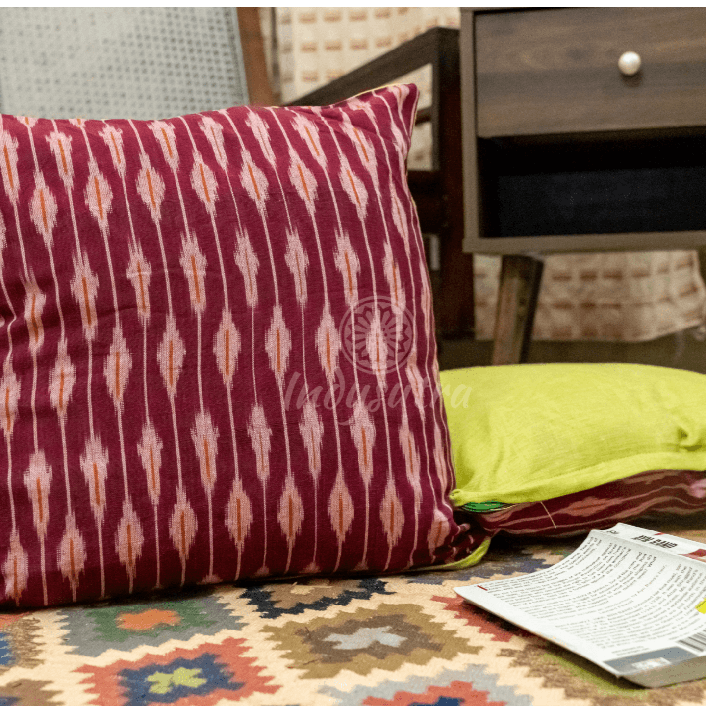 Red Ikat Cushion Cover set