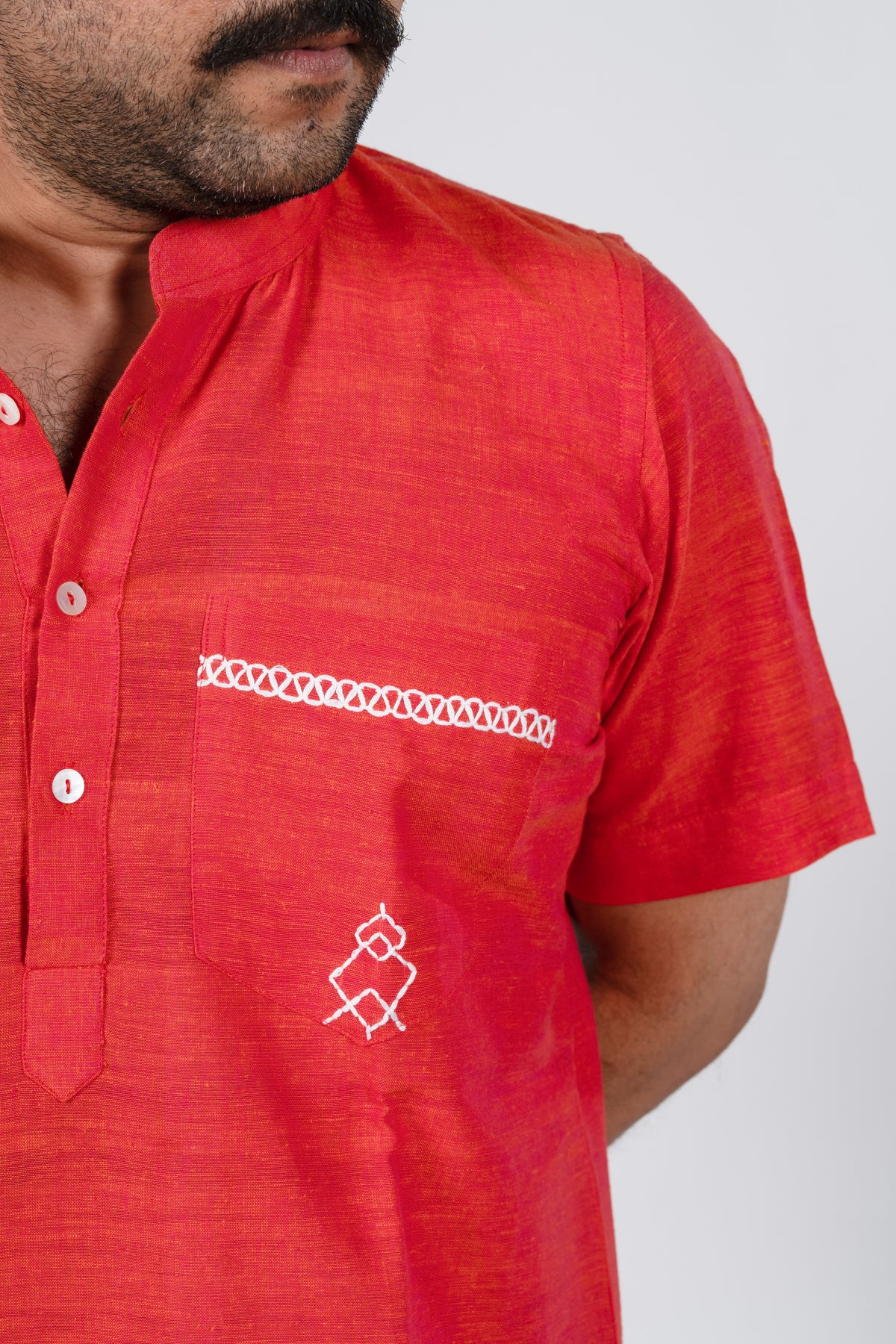 Orange Linen Kurta