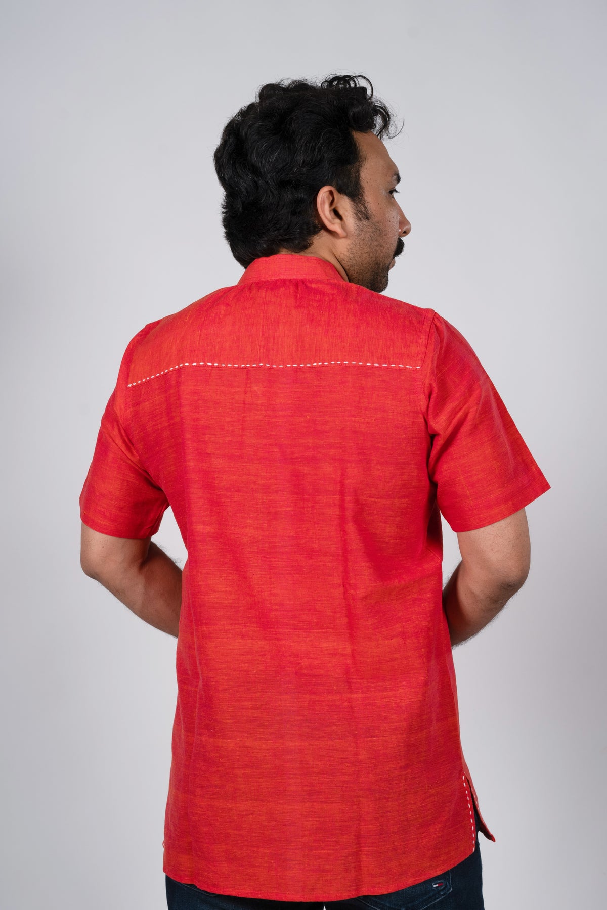Orange Linen Kurta
