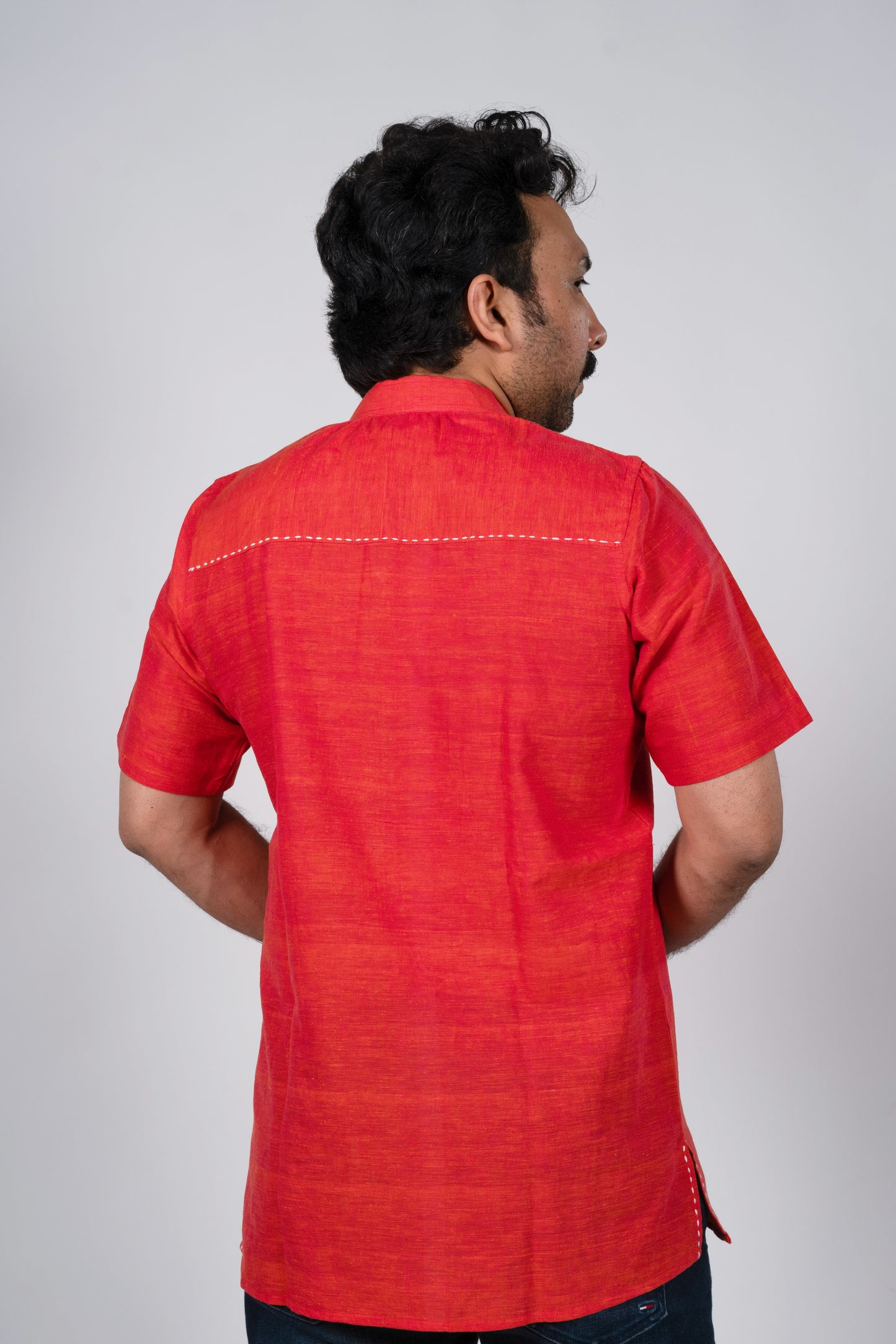 Orange Linen Kurta