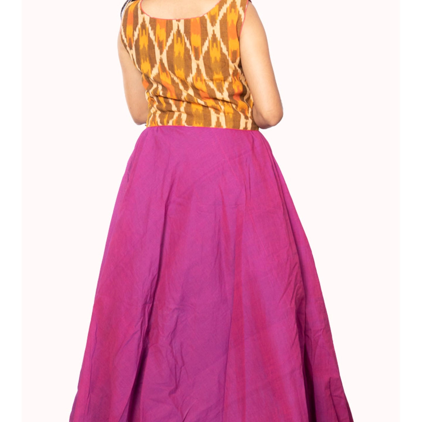 Yellow Ikat Blouse with Skrit