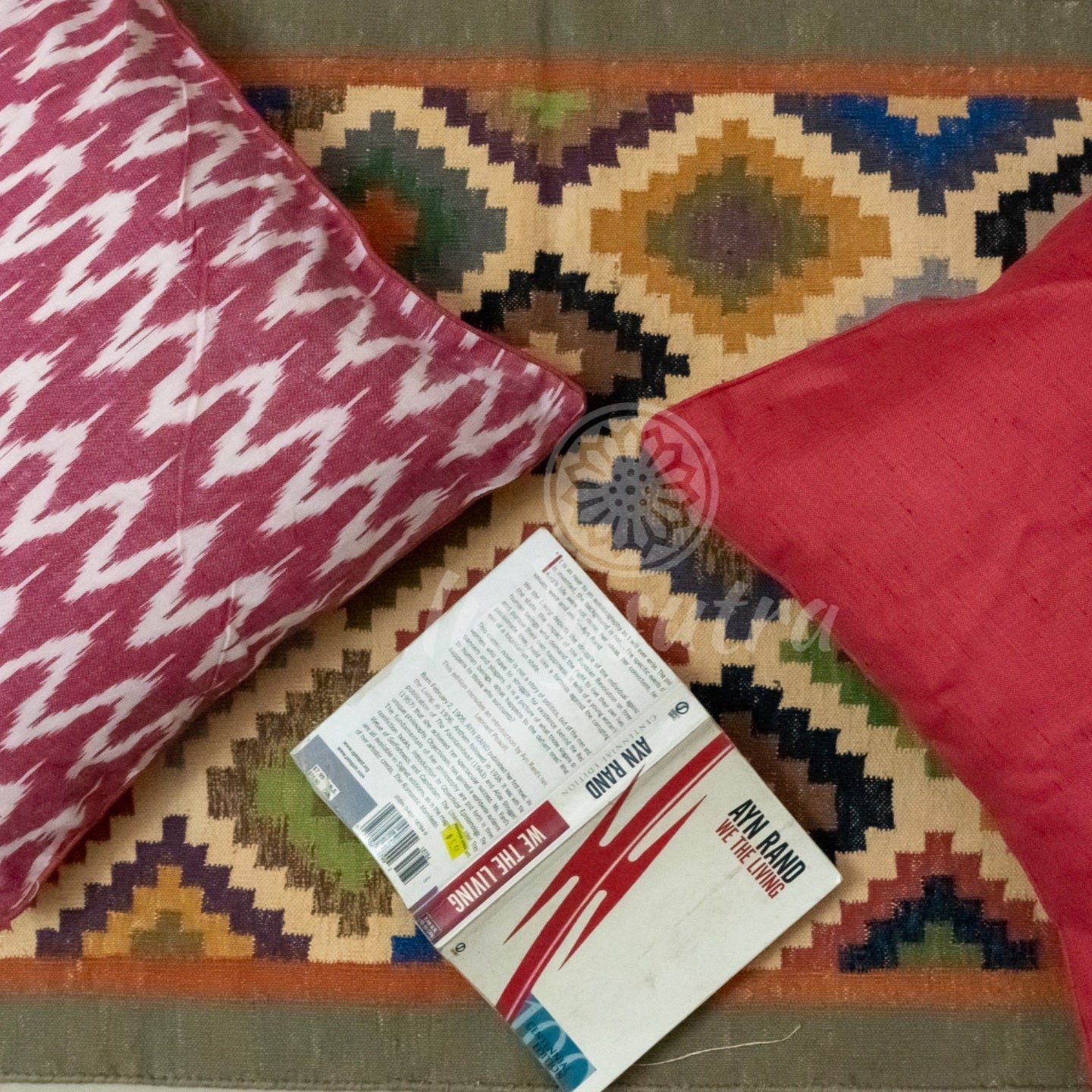 Red Ikat Cushion Covers set