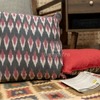 Grey and Red Ikat Cushion Cover set