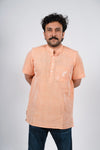 Peach Linen Kurta