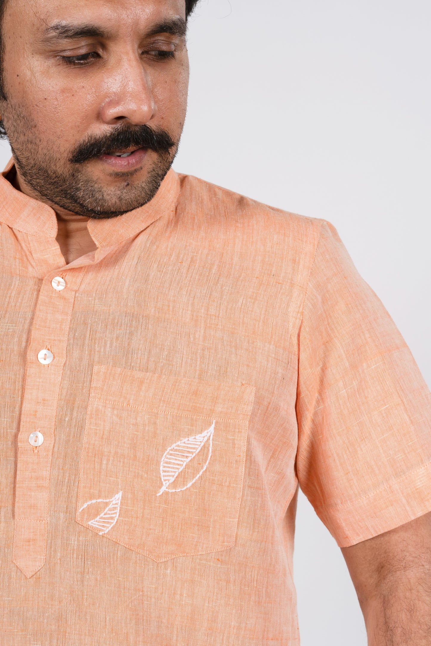 Peach Linen Kurta