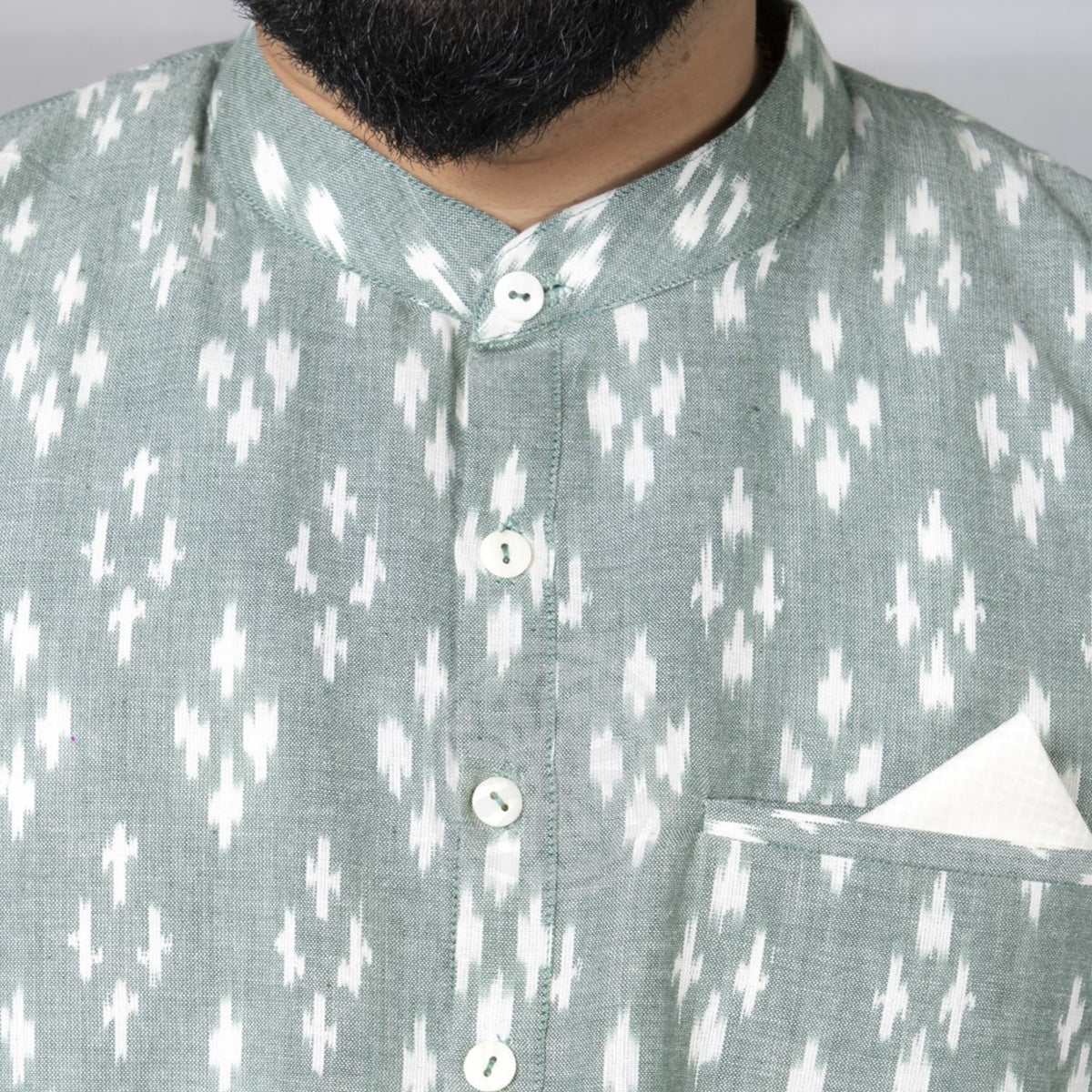 Sea Green Ikat Short Kurta