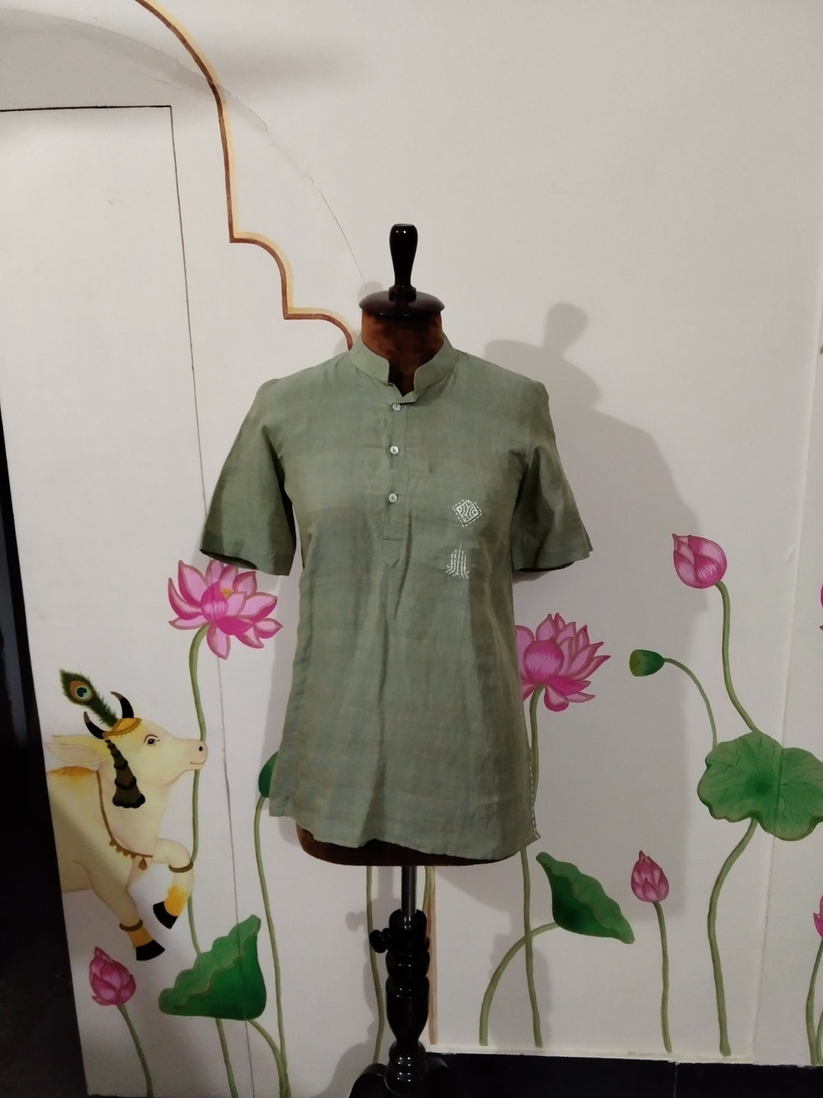 Green Linen Kurta