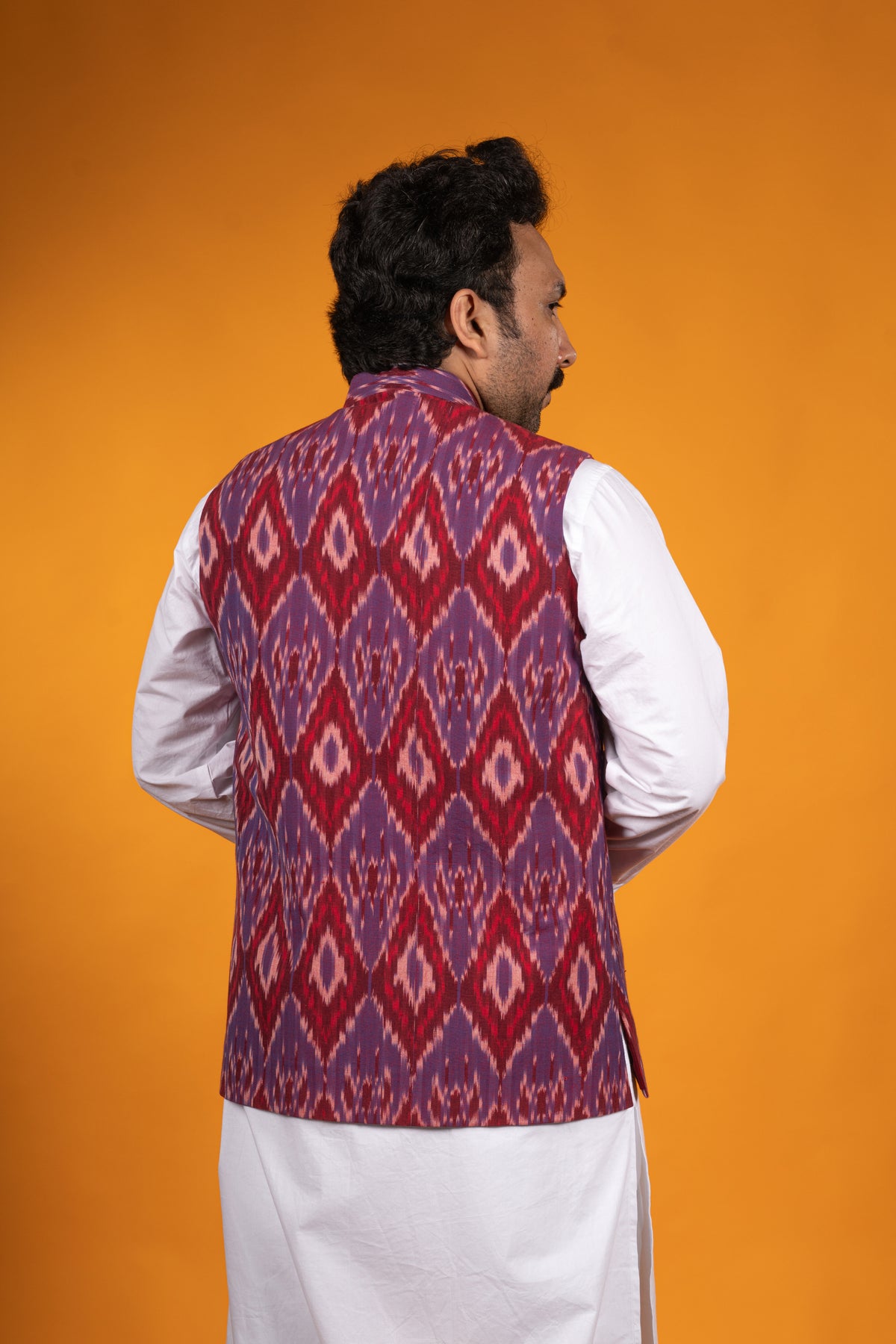Maroon Ikat Coat