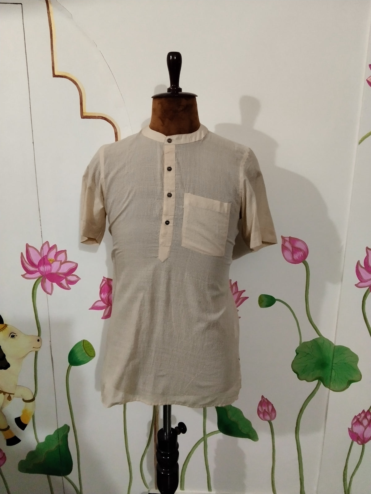 Beige Cotton Kurta