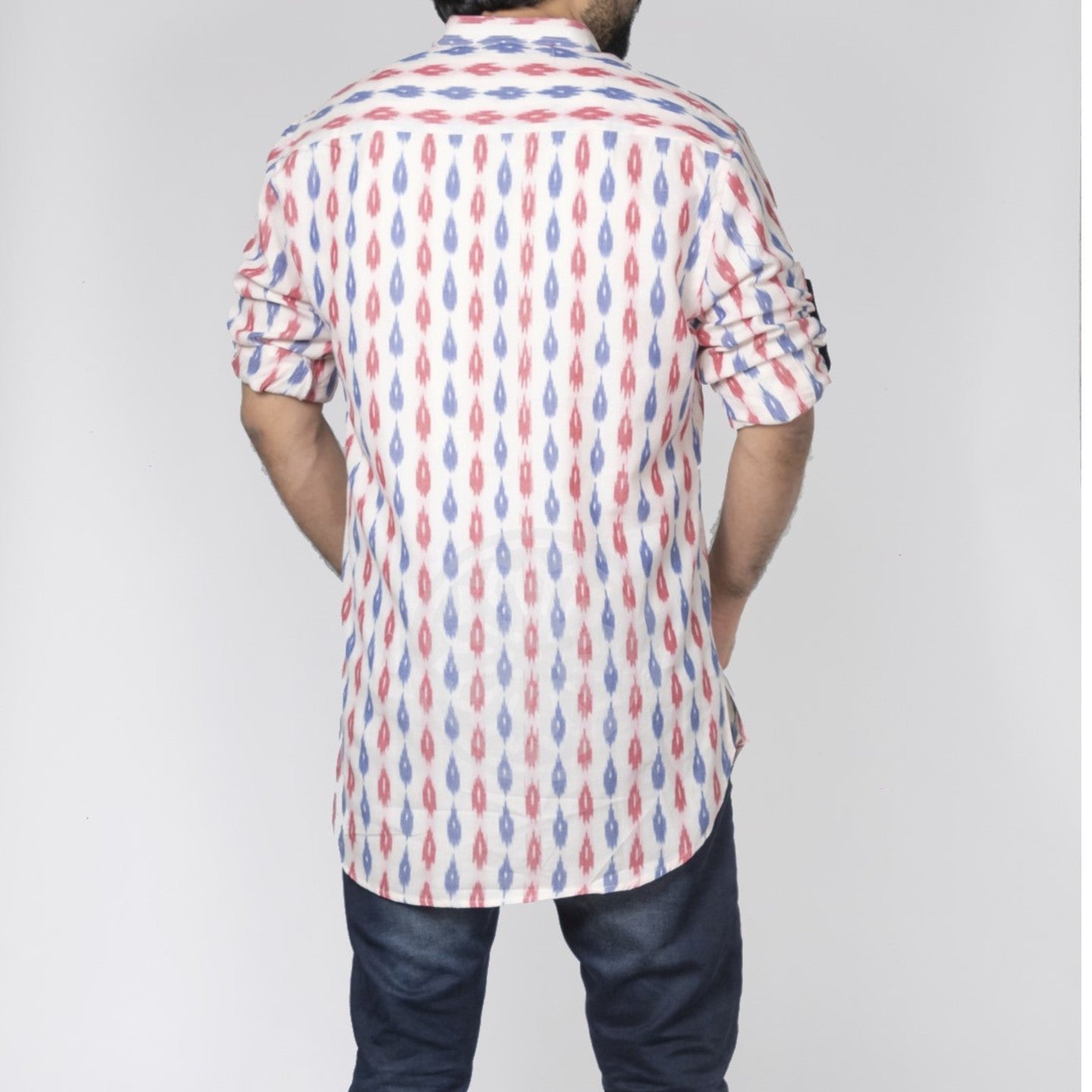 White Ikat Short Kurta