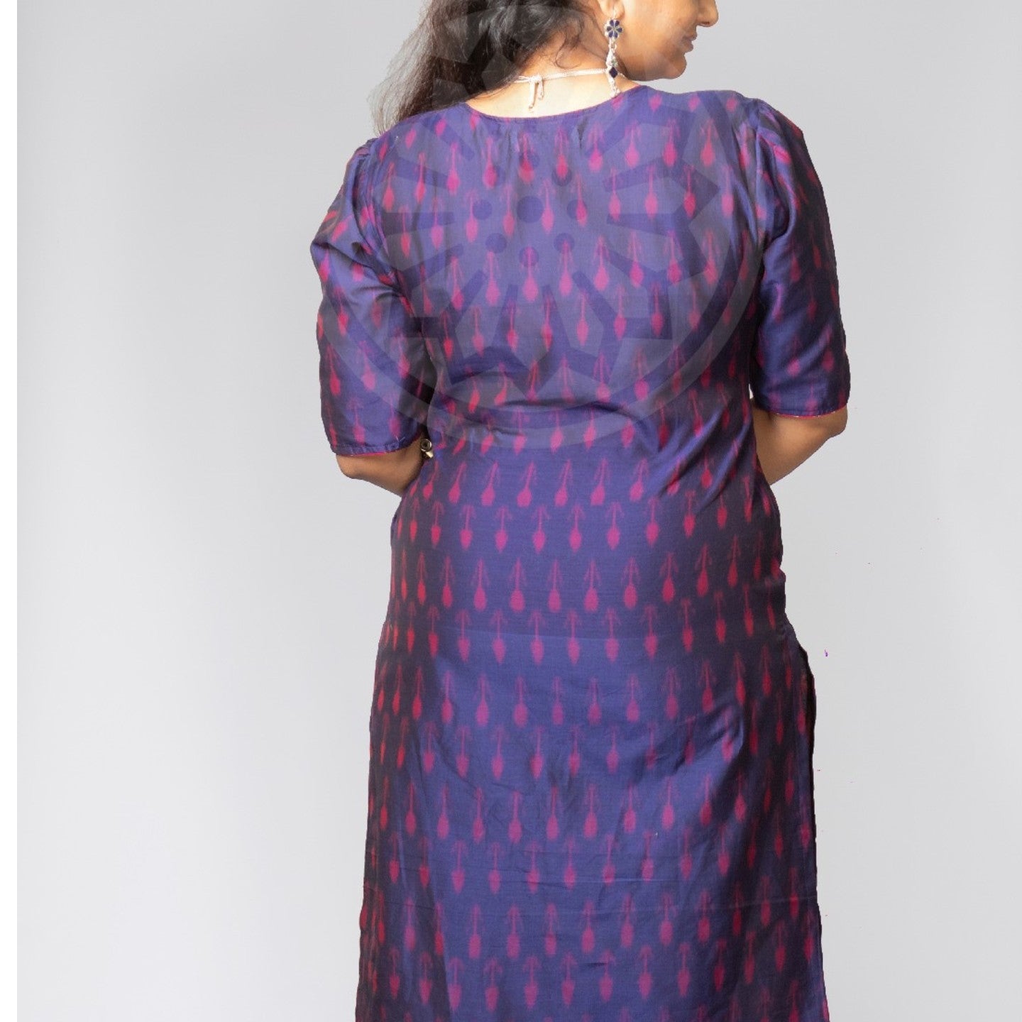 Jugalbandi Ikat Kurti - Blue and Pink