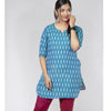 Short Kurta Ikat - Sea blue
