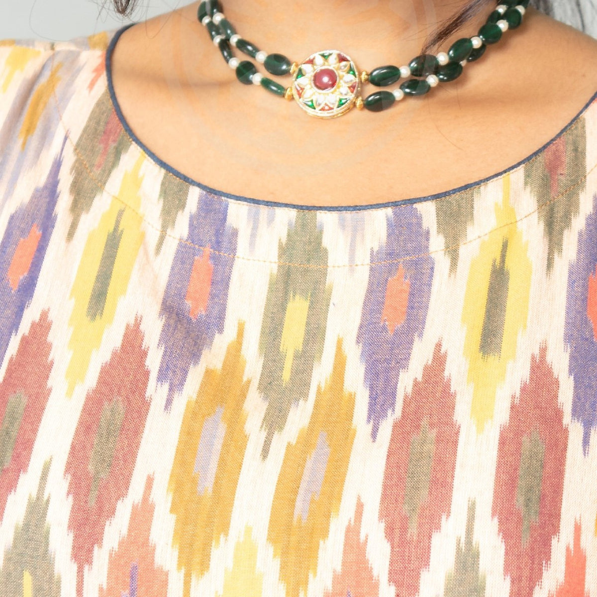 Ikkat Kurti - Multicolor