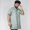 Sea Green Ikat Short Kurta
