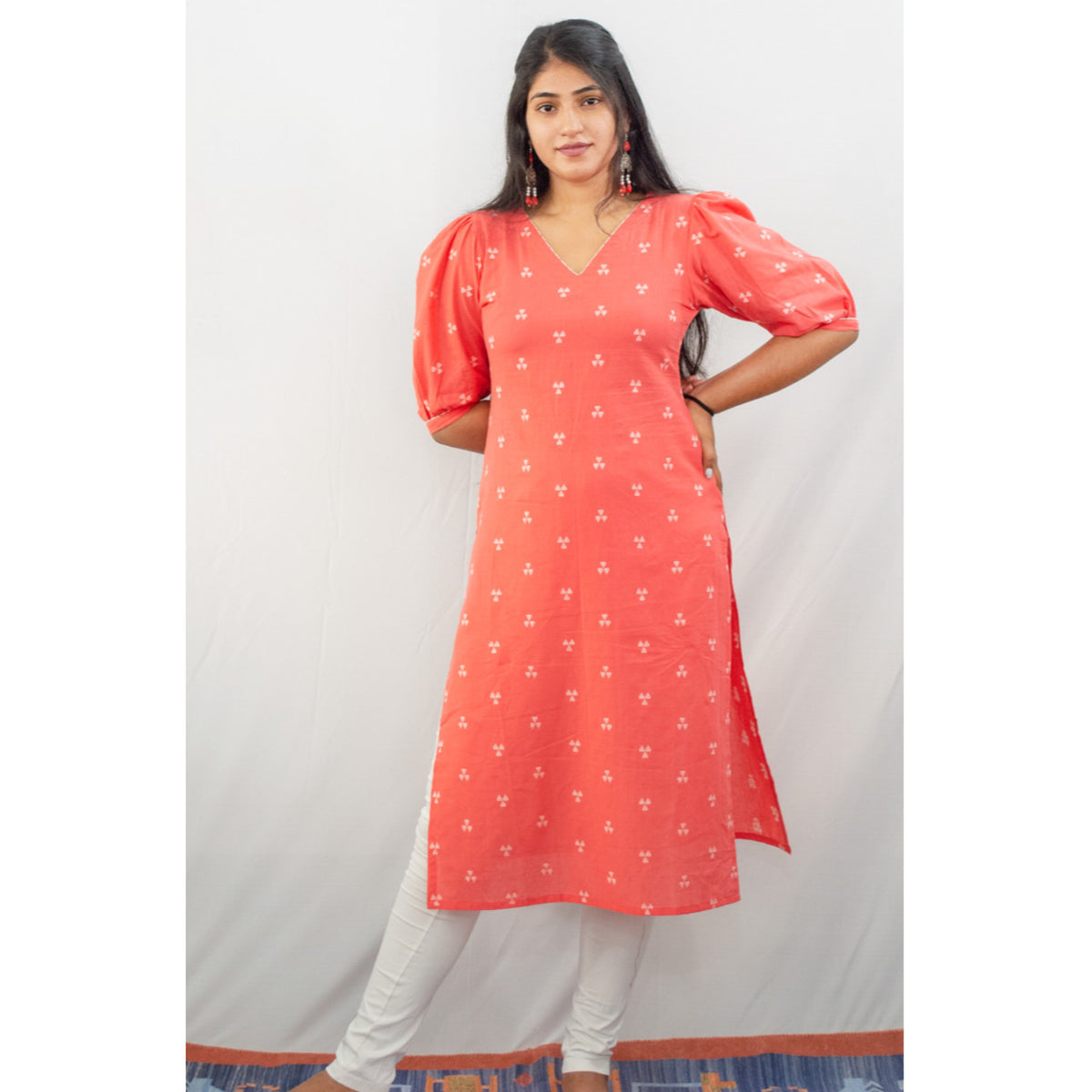 Peach Pink Cotton Kurti