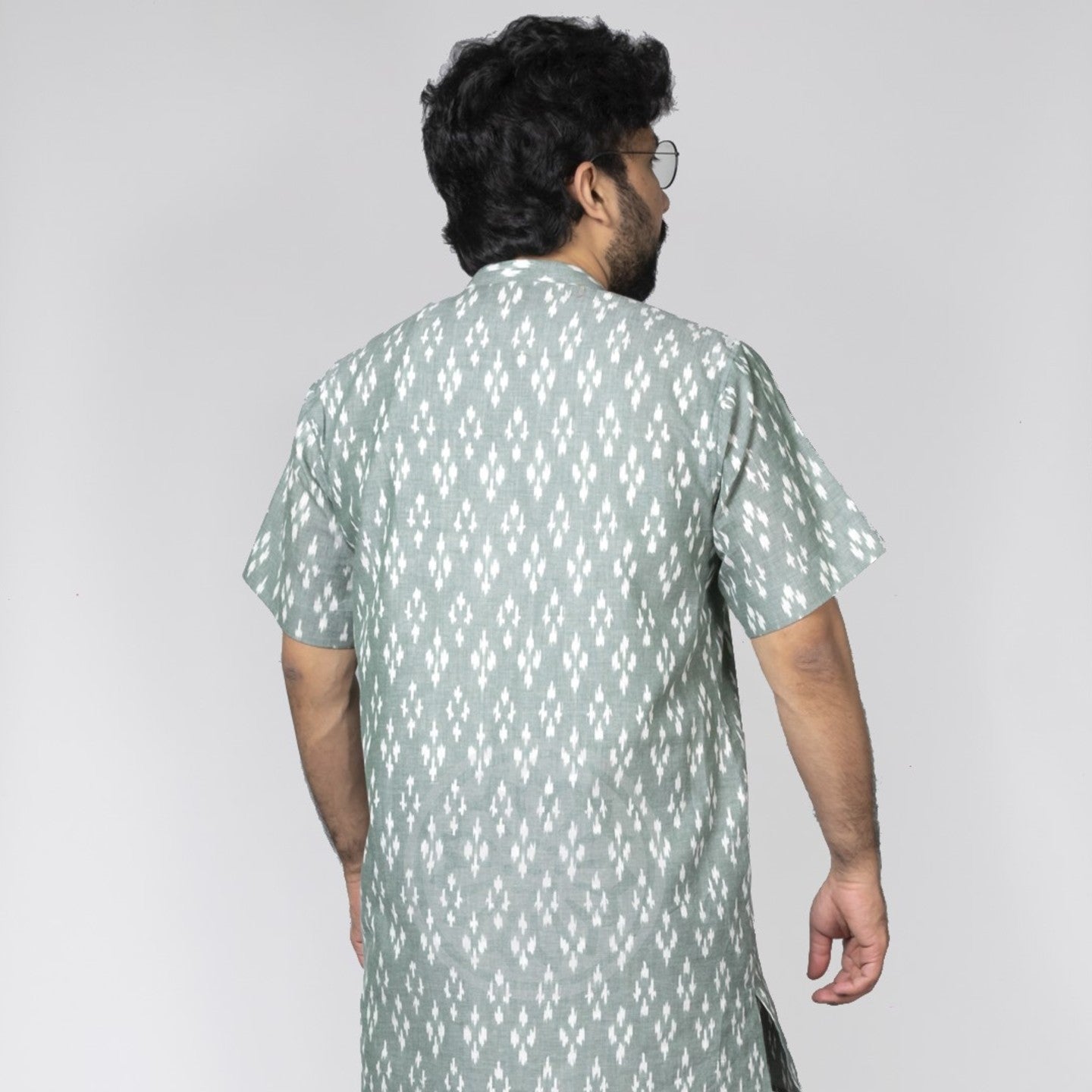 Sea Green Ikat Short Kurta