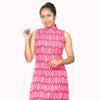 Ikat Pink dress - Turtle neck