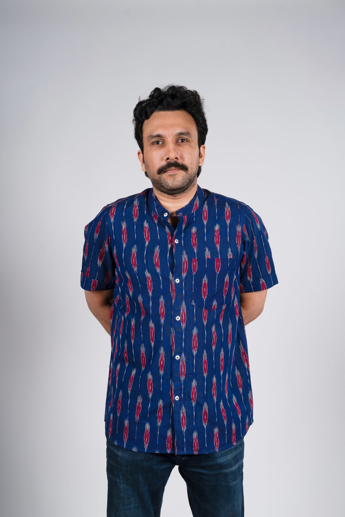 Blue Red Ikat Shirt