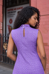 Violet Ikat Cotton Turtleneck Dress