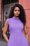 Violet Ikat Cotton Turtleneck Dress