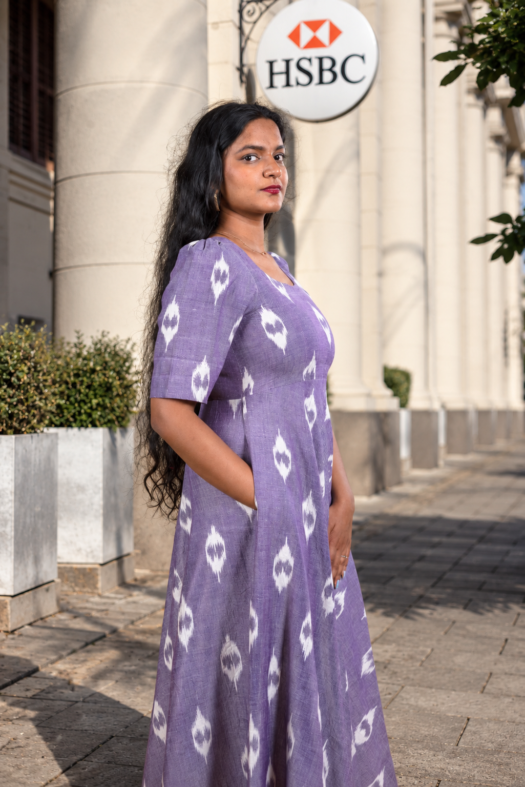 Lavender Ikat Cotton Dress – Summer Beach