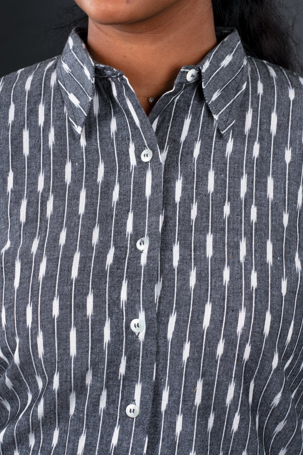 Ikat stripes Grey formal Shirt