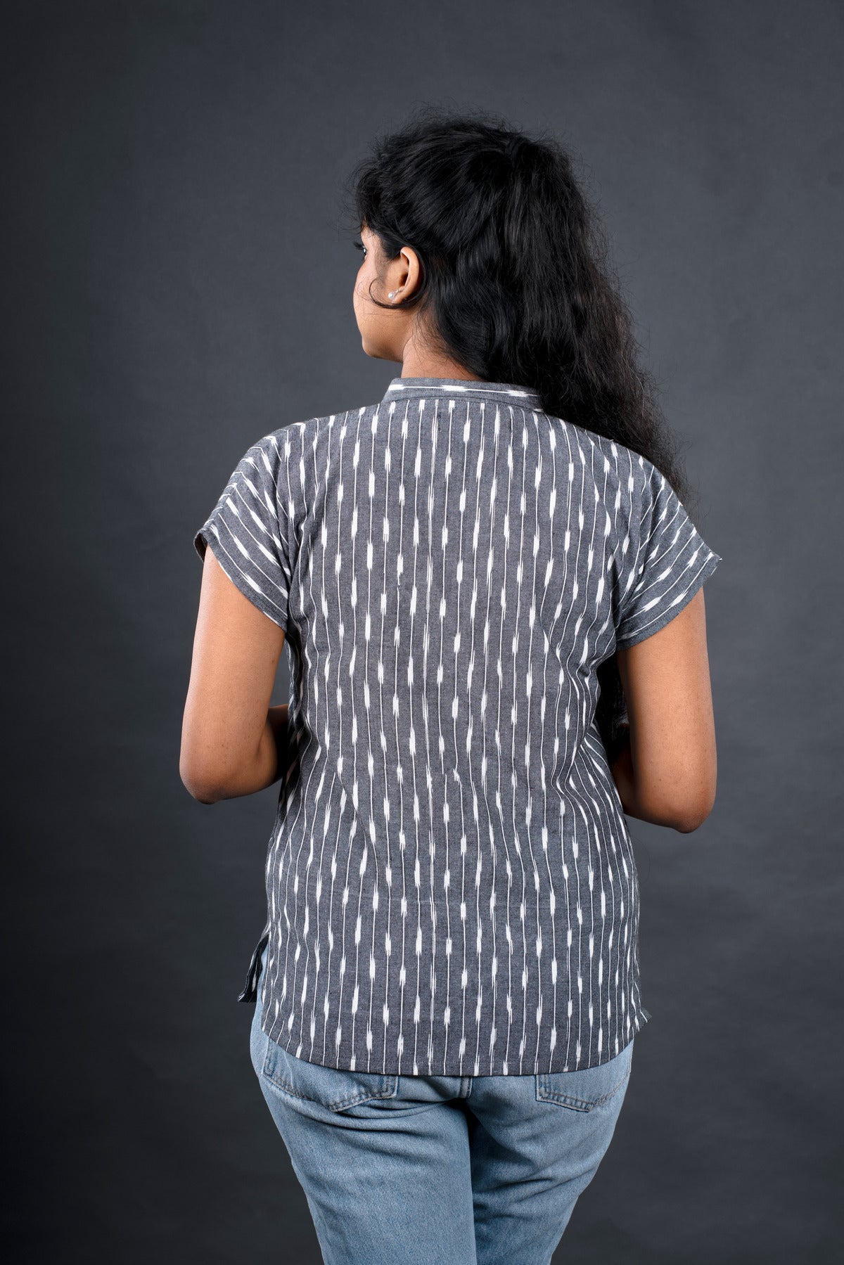 Ikat stripes Grey formal Shirt