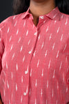Ikat Baby Pink Formal Shirt