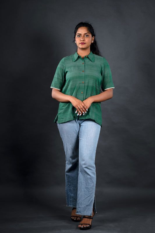 Khadi Formal Green Shirts