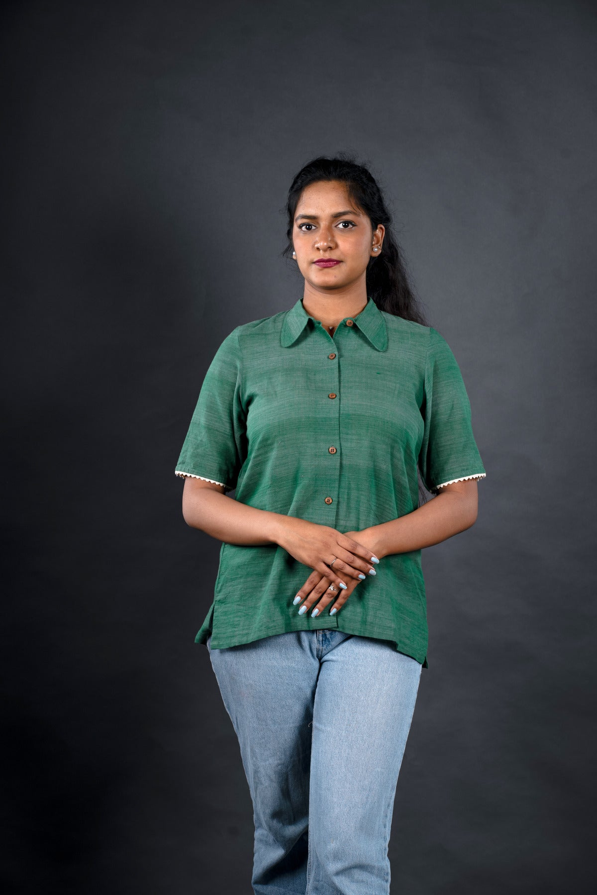 Khadi Formal Green Shirts