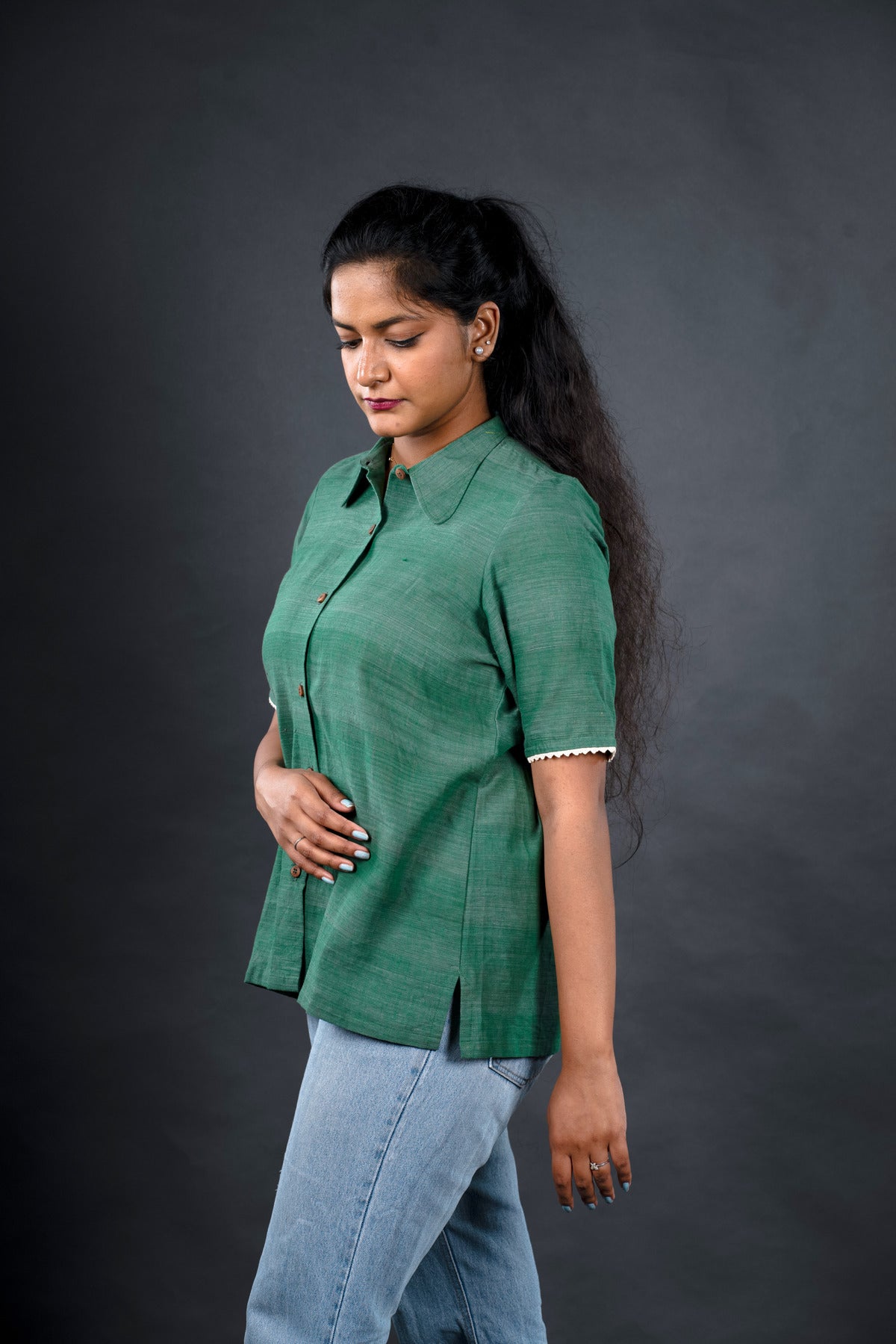 Khadi Formal Green Shirts