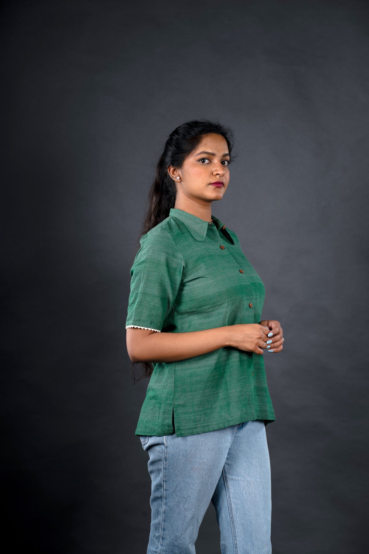 Khadi Formal Green Shirts