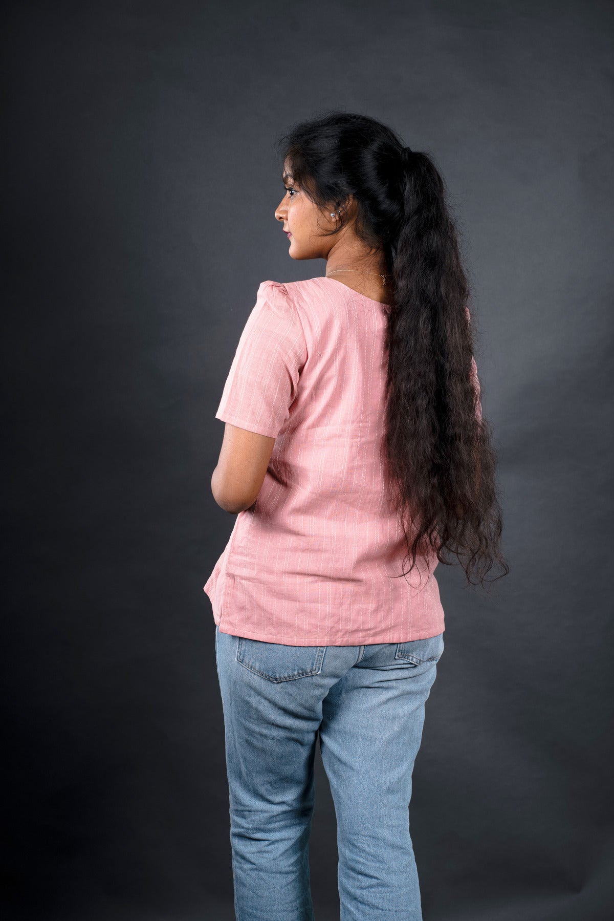 Peter pan collor pink short top