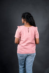 Peter pan collor pink short top