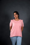 Peter pan collor pink short top
