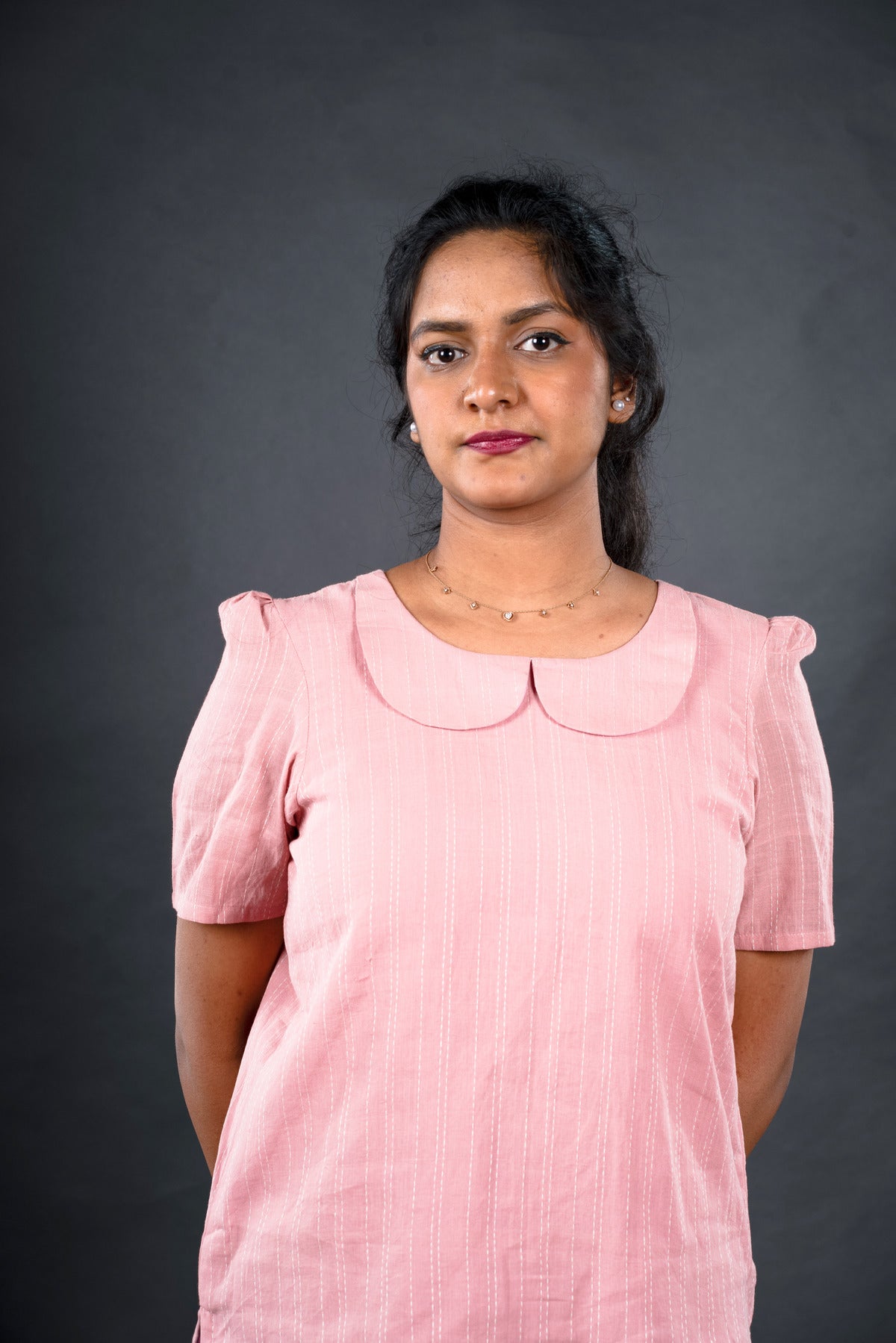 Peter pan collor pink short top