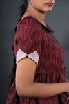 Maroon Ikat Peter Pan Collor short top