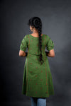 Green Jacquard with Mangalagiri Yoke - Jugalbandi Kurta