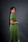 Green Jacquard with Mangalagiri Yoke - Jugalbandi Kurta