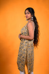 Yellow Kalamkari Kurti - Strip Kurta