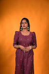 Kurta with Dori Wine Red