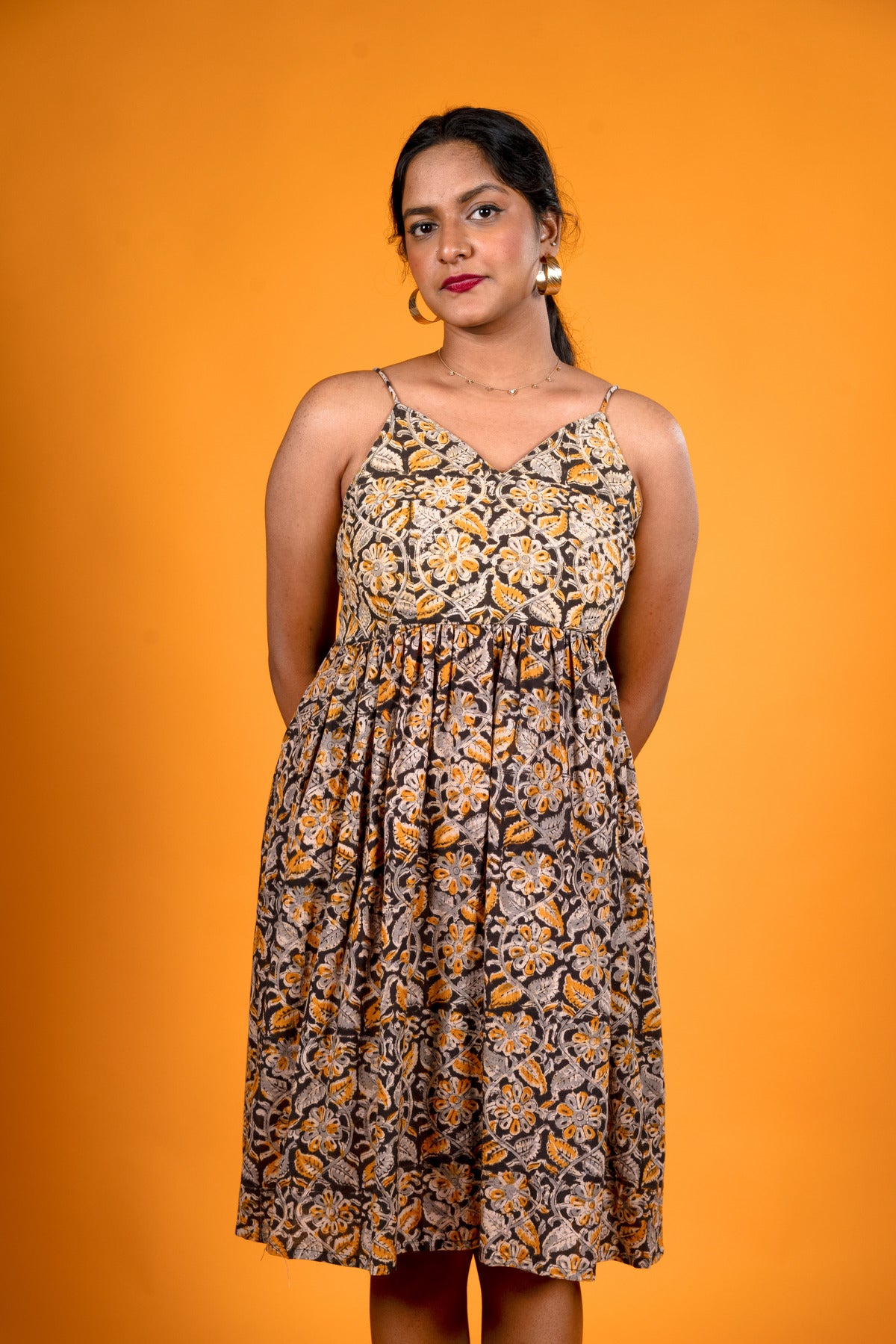 Yellow Kalamkari dress - Lilly