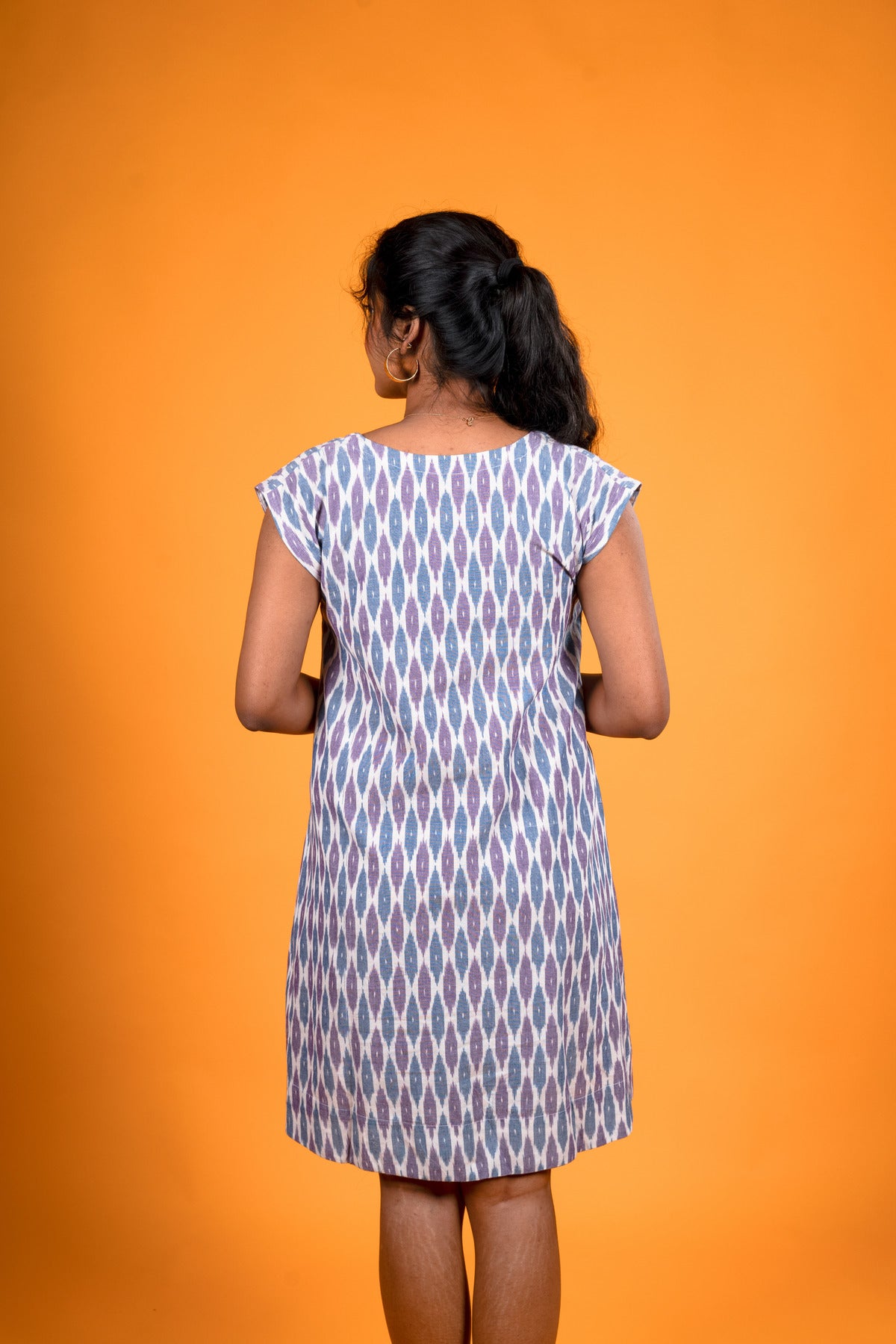 White Ikat Dress - Amber