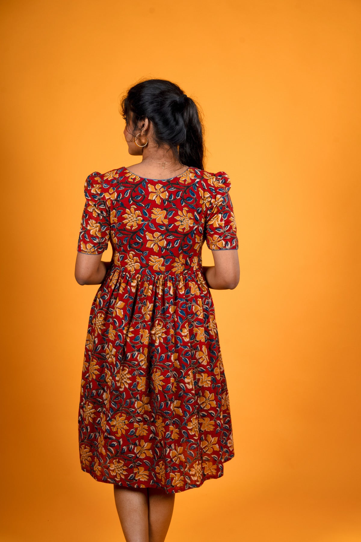 Red Kalamkari Dress - Padmini