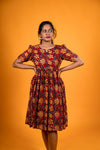 Red Kalamkari Dress - Padmini