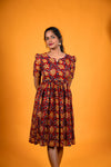 Red Kalamkari Dress - Padmini
