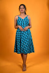 Ikat Blue Dress - Damini